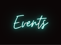 a neon sign that says events on a black background